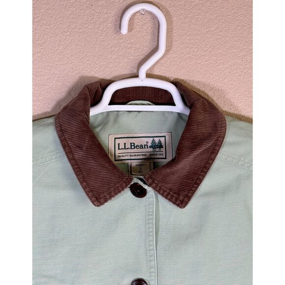 L.L. Bean Canvas Field Chore Barn Jacket Mint Green Brown Corduroy 0WY22 - Picture 6 of 14